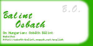 balint osbath business card